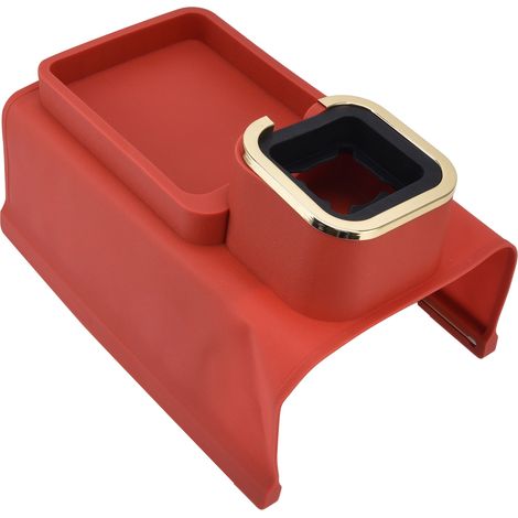 Porte-gobelet pour canapé en silicone avec tubes en fer, plateau bras de sofa pour salon et balcon, rouge (1/5)