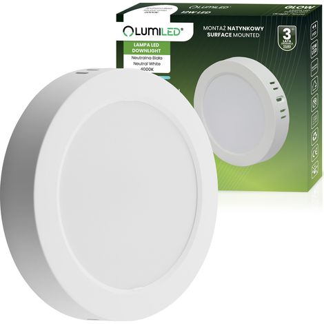 LED-Deckenleuchte zur Aufputzmontage, 12 W, rund, 4000 K, GLOW Weiß, LUMILED