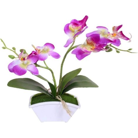Bonsaï artificiel, orchidée papillon artificielle, bonsaï, fleur artificielle avec pot, décoration de table pour la maison