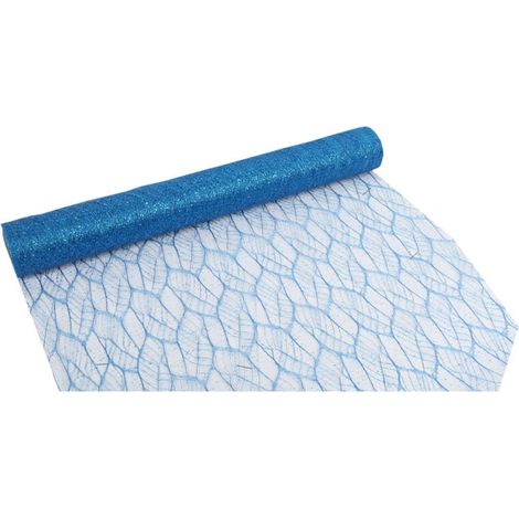 Organza blu navy con stampa glitterata 0,50 x 10 m (1/3)