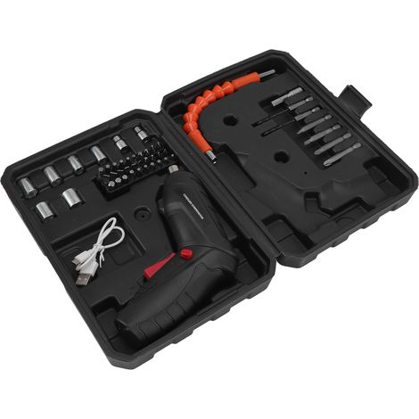 Schwarzes Mini-Akkuschrauber-Set, wiederaufladbarer USB-Akku, kleines Multifunktionswerkzeug (1/5)