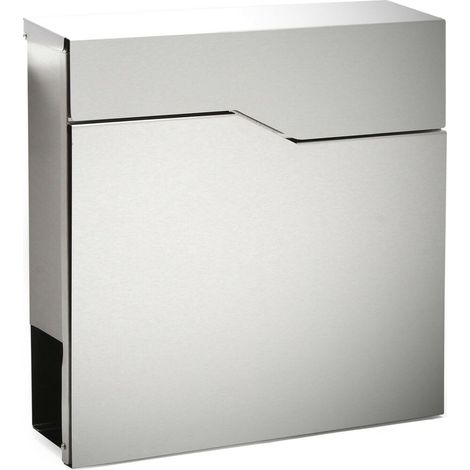 Boite aux lettres design acier inoxydable compartiment journaux poste acier inoxydable argenté (1/5)