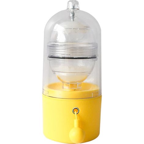 Manueller Eigelbmixer – Tragbar – 16 x 7 x 7 cm – Gelb – Kunststoff und Silikon – Küchenhelfer – Eigelbmixer mit Zugseil – Goldener Eiermacher (1/3)