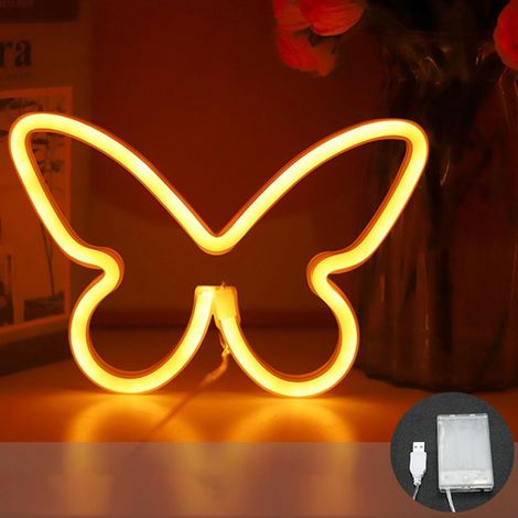 Neon Sign - LED Night Light - USB or 3x AA Battery Powered - Wall Decor for Bedroom Living Room - 8 Pieces Set (1/5)