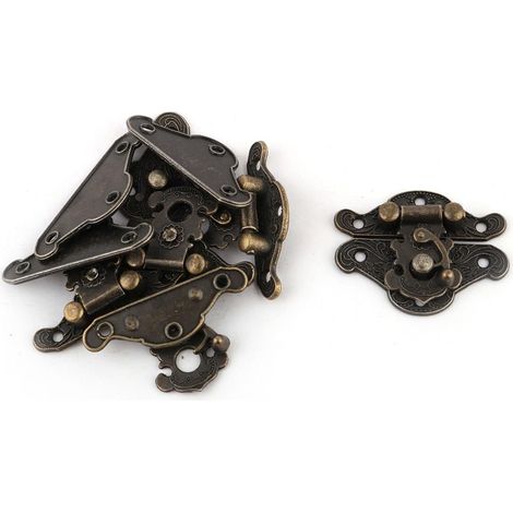 Home Metallgehäuse Schloss Mini Geschnitzte Schmuck Retro Stil Box Loquet Scharnier Bronze (1/4)