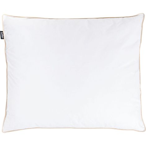Cuscino basso con rivestimento in cotone e Imbottitura in piuma d'oca Bianco 50 x 60 cm Etna