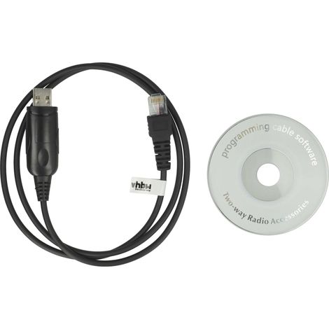 vhbw Câble USB de programmation compatible avec Kenwood TK-768, TK-763G, TK-780, TK-768G, TK-785, TK-780G, TK-8100, TK-80, TK-8150 radio, noir (1/4)