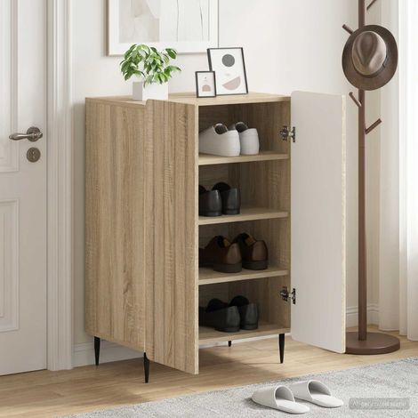 vidaXL Shoe Cabinet ZWOLLE 59.5 x 39.5 x 91.5 cm Engineered Wood (1/5)