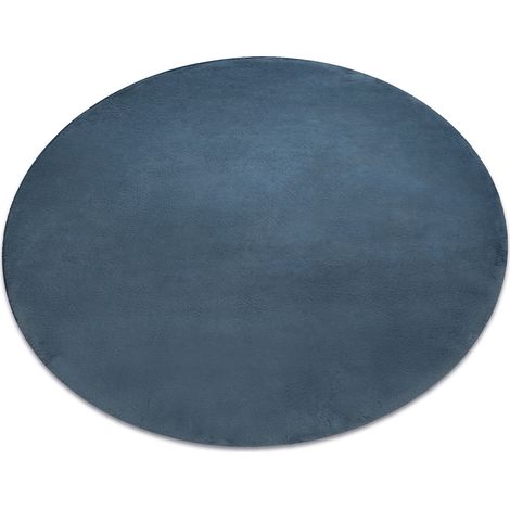 Tapis cercle POSH Shaggy bleu très épais, en peluche, antidérapant, lavable blue cercle 80 cm