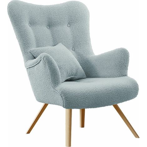 Fauteuil Clovis 106, Baloo 2086, 100x76x90cm, Tissu, Pieds: Bois, 0