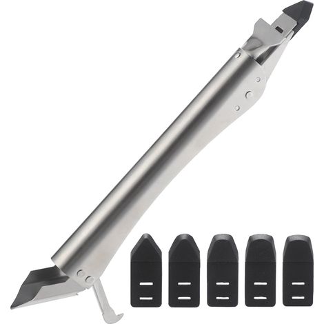 Outils de calfeutrage améliorés en acier inoxydable, outil de finition de calfeutrage 4 en 1 avec 5 raclettes en silicone, outil de retrait de coulis