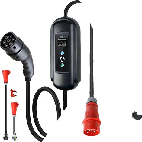 Cargador portátil para vehículos eléctricos, temporizador ajustable, conector tipo 2, Y 11KW 5M, tipo 2-a (1/2)