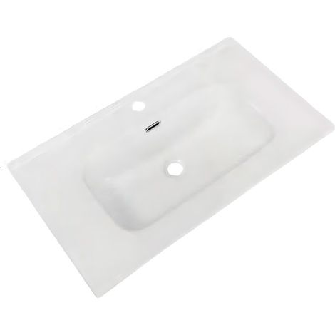 Lavabo da appoggio 81x46.5x14 cm bianco (1/2)