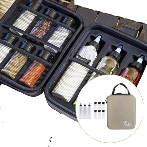 Kit di spezie, custodia rigida in EVA, contenitori ermetici, color kaki (1/2)