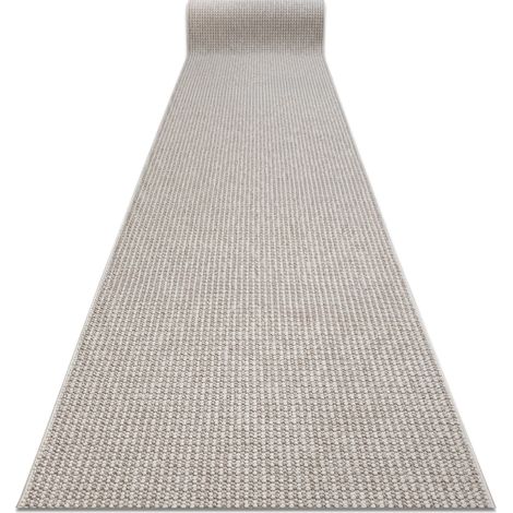 Läufer CASABLANCA LOOP weiß / beige, Schleife weich 100cm beige 100x350 cm