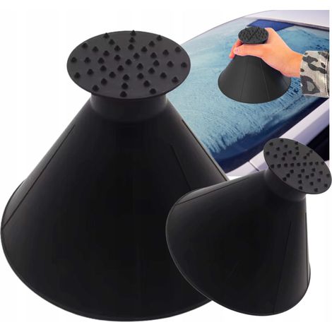 Raspador de hielo cónico para coches 2 en 1 de plástico + embudo (1/5)
