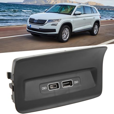 USB-Typ-C-Adapter für die hintere Armlehne (schwarz) für Skoda Kodiaq 5QD035726L (1/5)