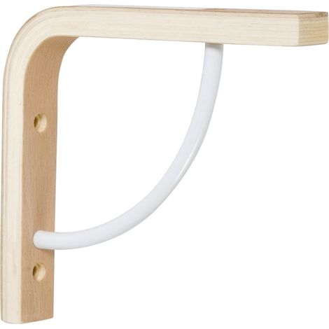Centrale Brico – Équerre de fixation en bois brut naturel H.13 x P.15 cm – Support jusqu'à 15 kg – Pour tablette en bois – Fixations non fournies