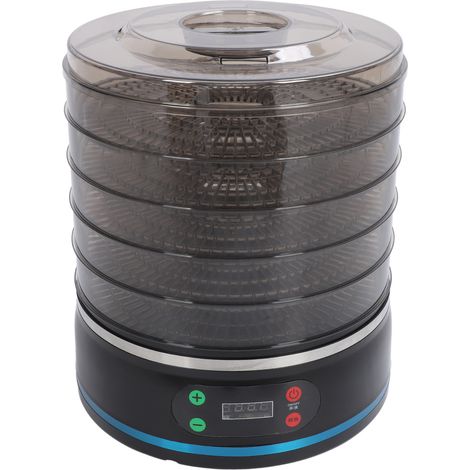 Déshydrateur alimentaire 5 plateaux, machine à sécher fruits, légumes, viande, champignons, jerky de bœuf, 220-240V, noir (1/5)