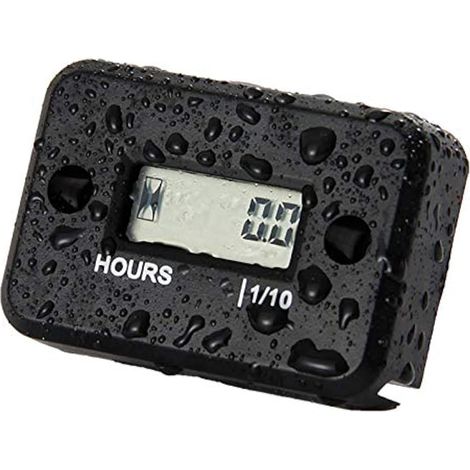 Minuterie Numérique LCD - Étanche IP68 - Pour Moteur à Allumage par Bougie - Précision 0,1 H - Affichage Jusqu’à 9999,9 H - 1 Pièce