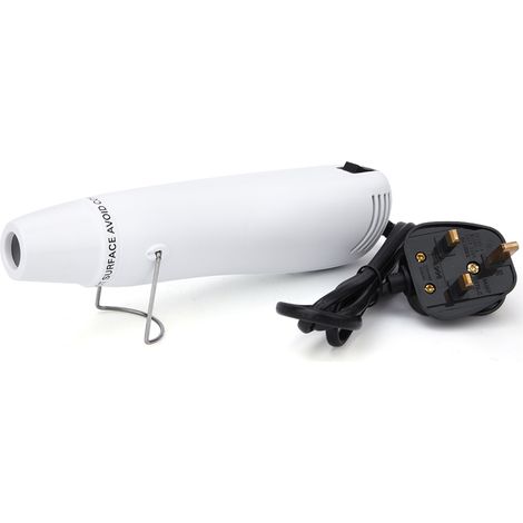 Sèche-cheveux céramique artisanal DIY 230V blanc avec support, pistolet thermique électrique pour rétractation, fiche UK (1/5)