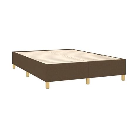 Sommier, matelas et éclairage LED style Snowco, marron foncé, 140 × 190 cm, éclairage led d’ambiance, pour chambre, décor moderne, facile à assembler (1/5)