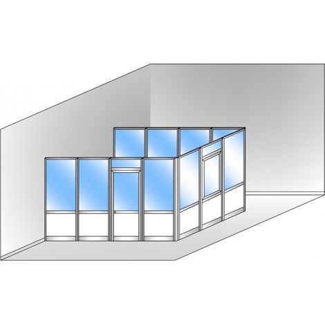 Box Modulare 3 Lati in Alluminio Vetro Trasparente e Bachelite - 4x3 m Colore Marrone Mix - ITALFROM� (1/4)
