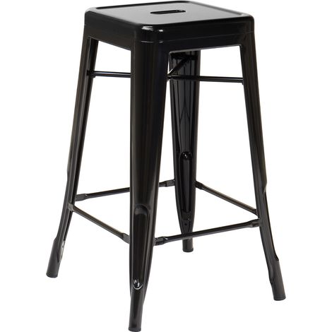SKLUM Hochstapelbarer Barhocker aus Stahl Lix Schwarz ↑65 cm                                 