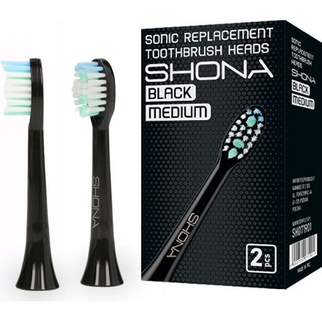 Têtes de brosse à dents Shona Sonic noires, lot de 2 (1/5)