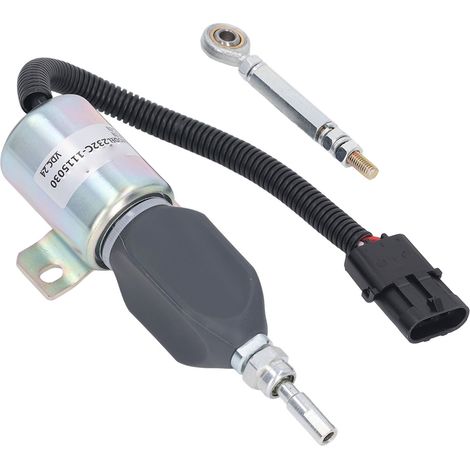 Électrovanne d'arrêt moteur 24V DC pour excavatrice Hyundai R215-7, solénoïde de coupure carburant, pièce de rechange compatible, arrêt diesel fiable. (1/5)