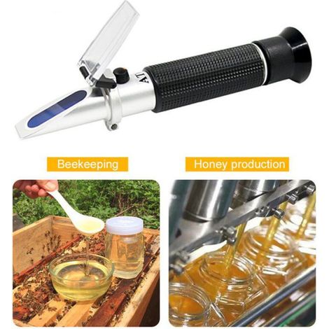 Réfractomètre Miel Portable 3 en 1 Humidité Brix Baume Apiculture Testeur Eau Sirop (1/5)