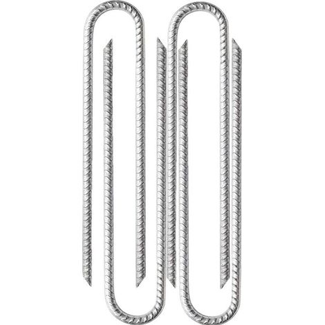 4 Piquets d'Ancrage en U Acier Galvanisé 30 cm pour Tente Tonnelle Trampoline Filet de Football (1/4)
