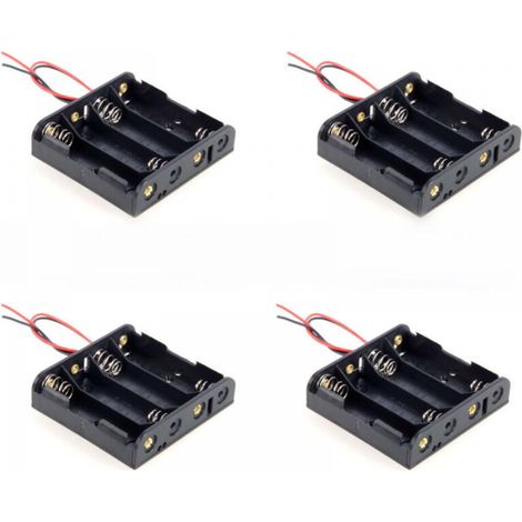 4 Piles AA 6V Batterie Case Holder Box Wired on/Off et Cover(4 Pièces ) (1/3)