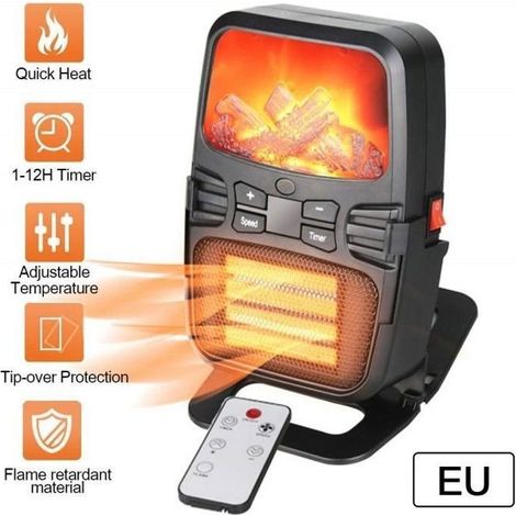 Radiateur Soufflant Céramique Salle de Bain Chambre 20m² Chauffage d’appoint 1000W 3 Modes Chauffe Rapide Protection (1/3)