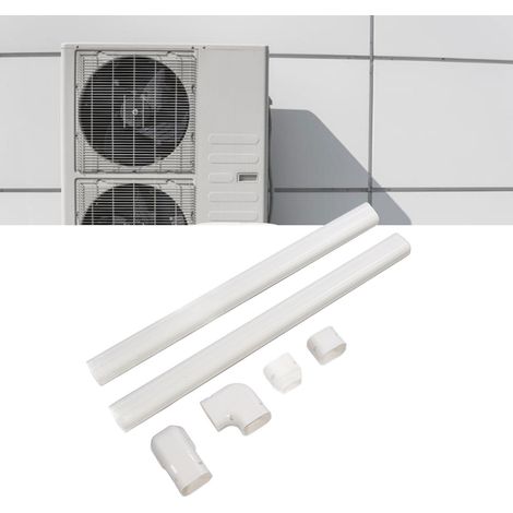 Kit de cache-tuyau décoratif en PVC pour climatiseur 410-J, compatible avec les climatiseurs split et centraux et les pompes à chaleur. Kit encastré avec cache-tuyau décoratif et rainure décorative. (1/5)