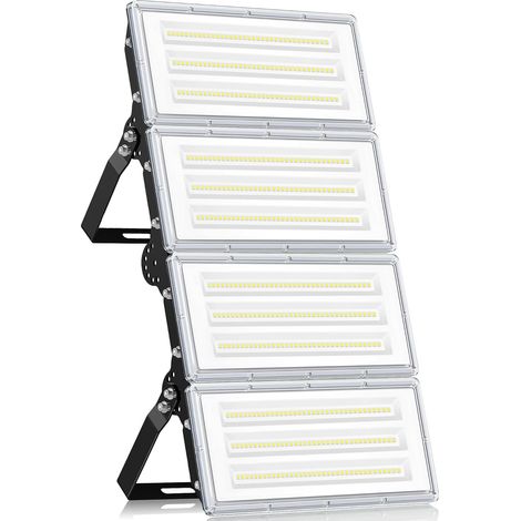 Projecteur LED Extérieur 400W, 4 en 1 40000LM 6500K Spot LED Extérieur mit Transformateur, IP67 Étanche  pour Jardin, Terrasse, Garage, Usine, Sites Sportifs