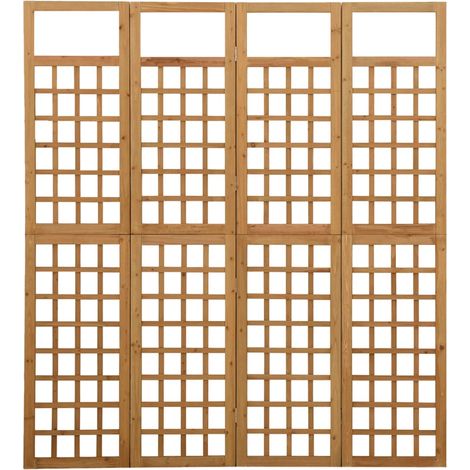 Cloison de séparation à 4 panneaux Bois de pin solide 161x180cm (1/5)