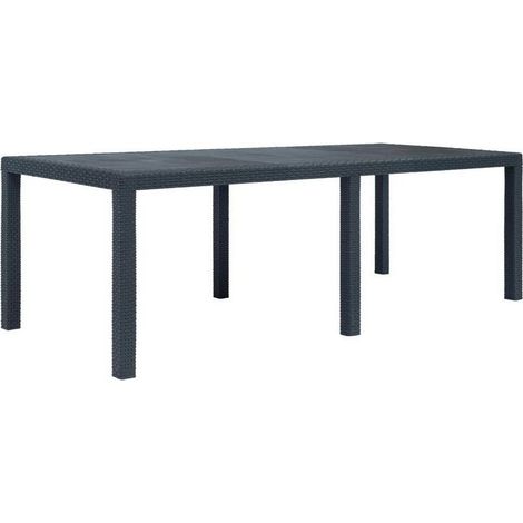 Table de jardin plastique anthracite Terdi 220cm (1/3)