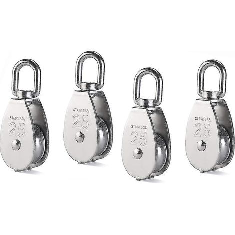 Poulie simple en acier inoxydable 304 (lot de 4), rouleau de poulie (1/5)