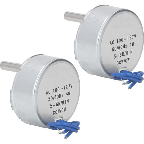 2 Stück AC-Synchronmotor 50TYC, 5–6 U/min, gegen den Uhrzeigersinn/im Uhrzeigersinn, hohes Drehmoment, geräuscharmer Plattenspielermotor, 100–127 V AC (1/5)