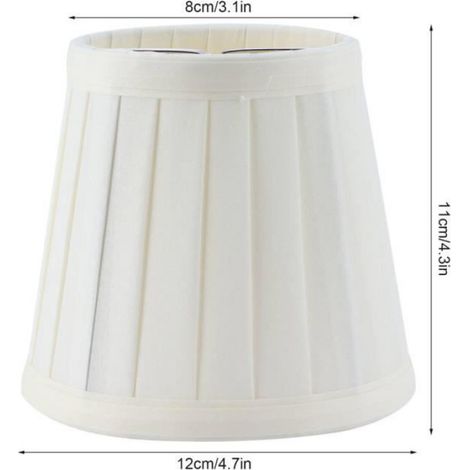 Abat-Jour - E14 Clip-On - Pour Lustre À Bougie - Blanc - 12x11x8 cm - Lot De 3 (1/4)