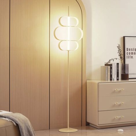 [GEBRAUCHT] B-Ware Lucande Stehleuchte Stehlampe Led Audrina Beige Metall Dimmbar Wohnzimmer Licht