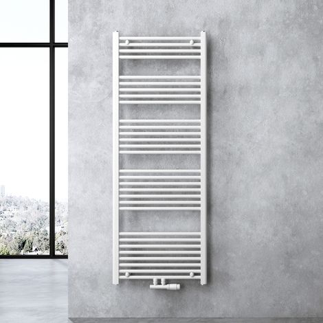 doporro Design Badheizung gerade 160x60cm Weiß Röhrenheizkörper Horizontal Mittelanschluss Bad-Heizkörper (1/5)