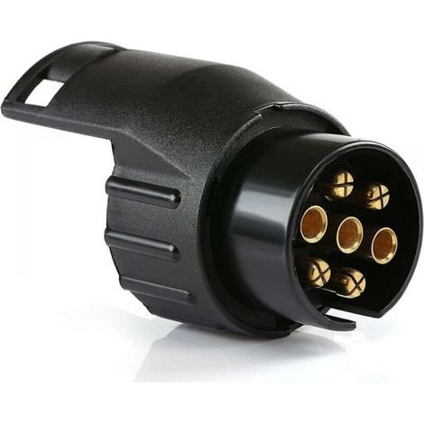 Remorque Adaptateur Prise, Accessoires Universels, Adaptateur de Remorquage Imperméable 7 Broches vers 13 Broches Compatible avec Voiture et Camion (1/4)