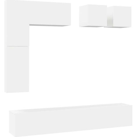 Maison Exclusive - Set Mobili Porta TV 8 pz Bianco in Legno Multistrato (1/5)