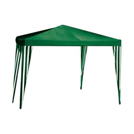 Gazebo Tropikana 300x300 cm verde lona poliéster blanco muebles de jardín