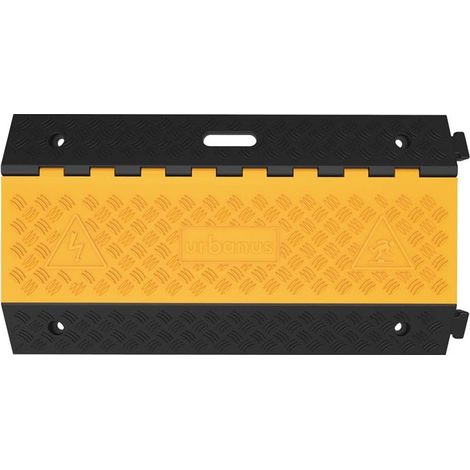 Schlauch- und Kabelbrücke L900xB500xH70mm Gummi schwarz/gelb 3 Kanäle (1/2)