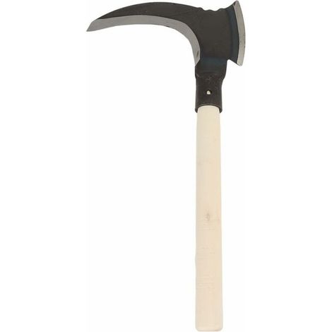Faucheuse à lames en acier haute résistance avec double teneur en manganèse. Outil de jardinage agricole polyvalent à double lame (lame simple, manche en bois) - Rapanda