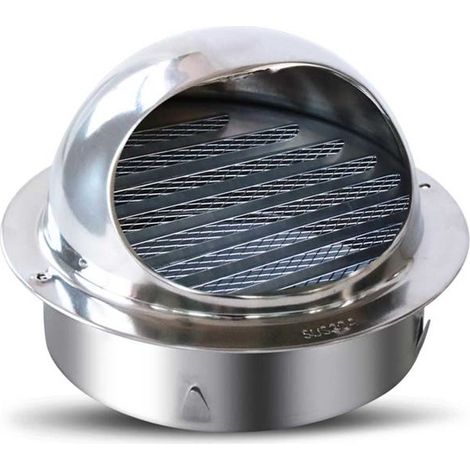 Grille de ventilation ronde 100 mm avec moustiquaire pour garage, cuisine, salle de bain, hotte d’aération et évacuation d’air murale (1/5)