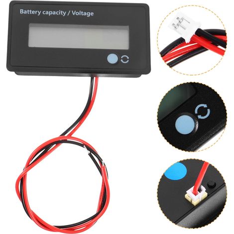 Adecuado para comprobadores de capacidad y voltímetros, compatible con baterías de 3,7 V, 12 V y 3,2 V, con carcasa impermeable y retroiluminación.